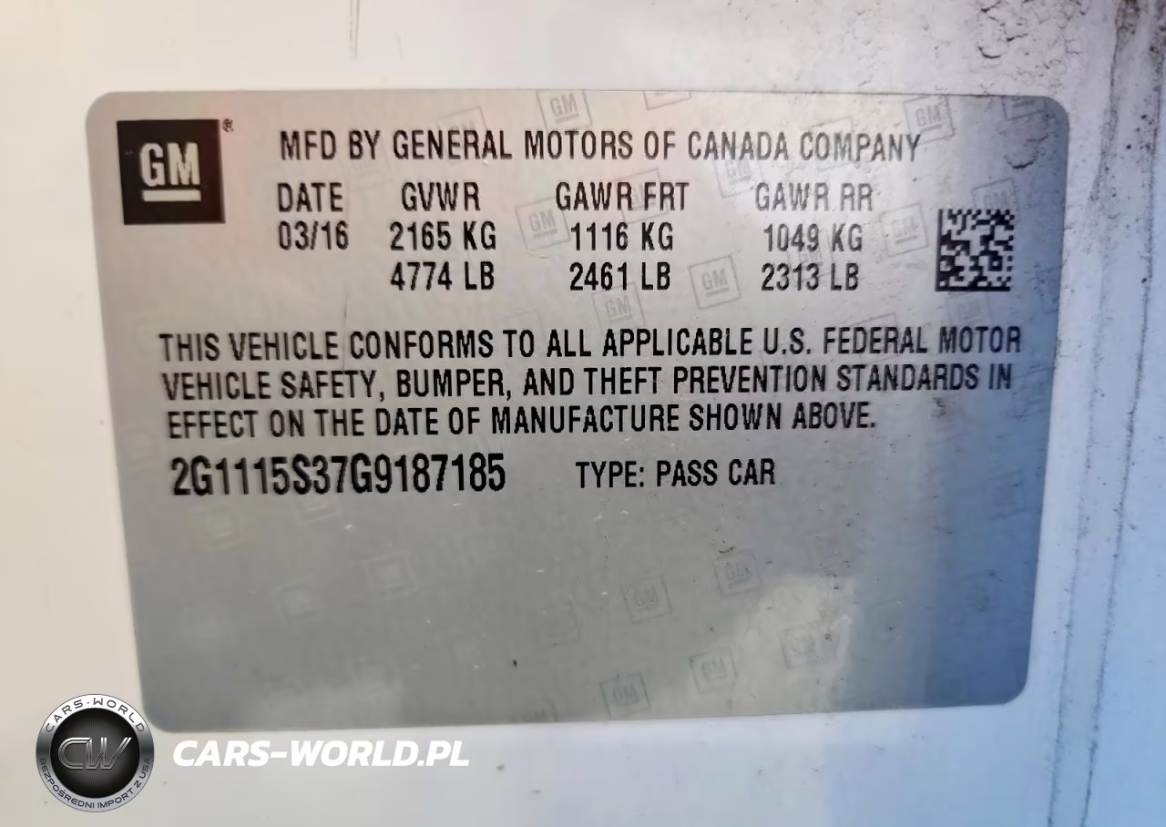 2016 Chevrolet Impala Lt VIN:2G1115S37G9187185 - 13