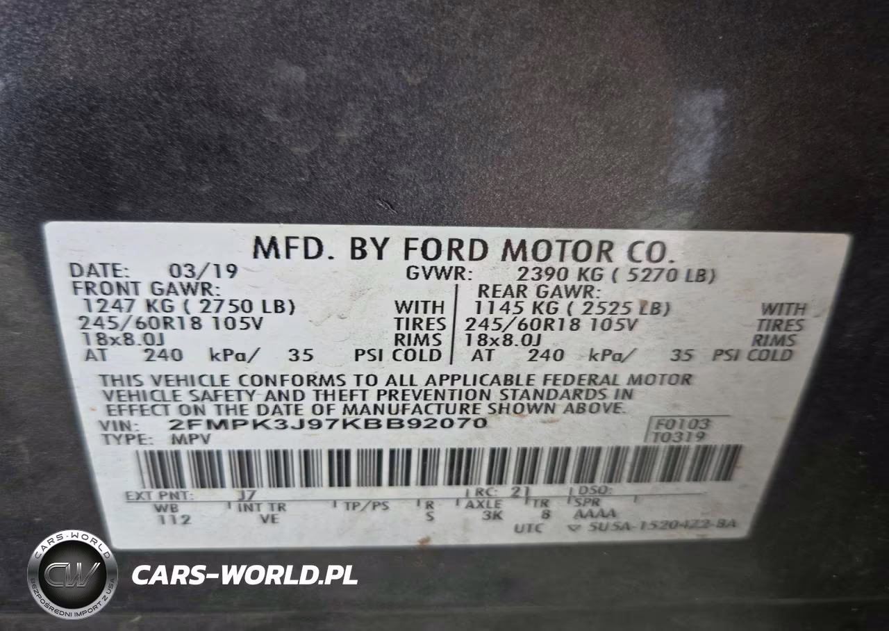 2019 Ford Edge Sel VIN:2FMPK3J97KBB92070 - 13