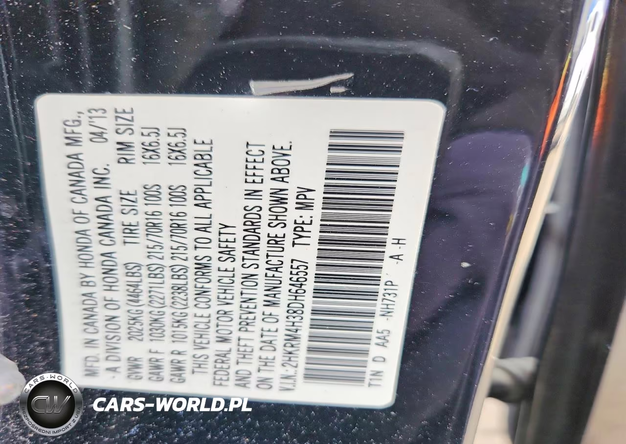 2013 Honda Cr-V Lx VIN:2HKRM4H38DH646557 - 12