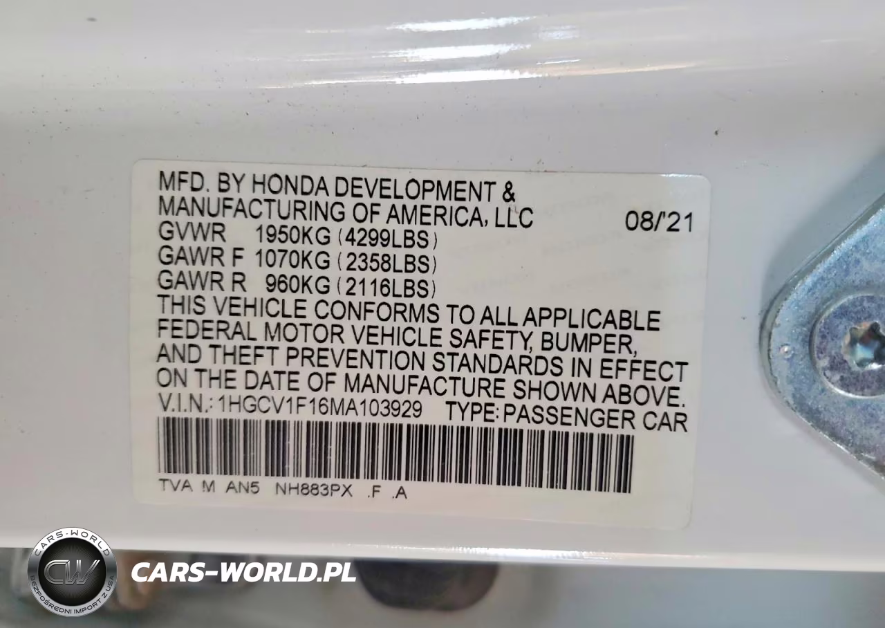 2021 Honda Accord Lx VIN:1HGCV1F16MA103929 - 12