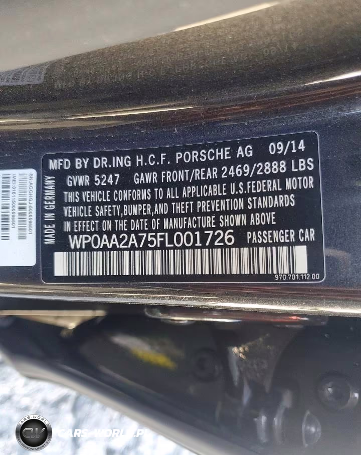 2015 Porsche Panamera 2 VIN:WP0AA2A75FL001726 - 12