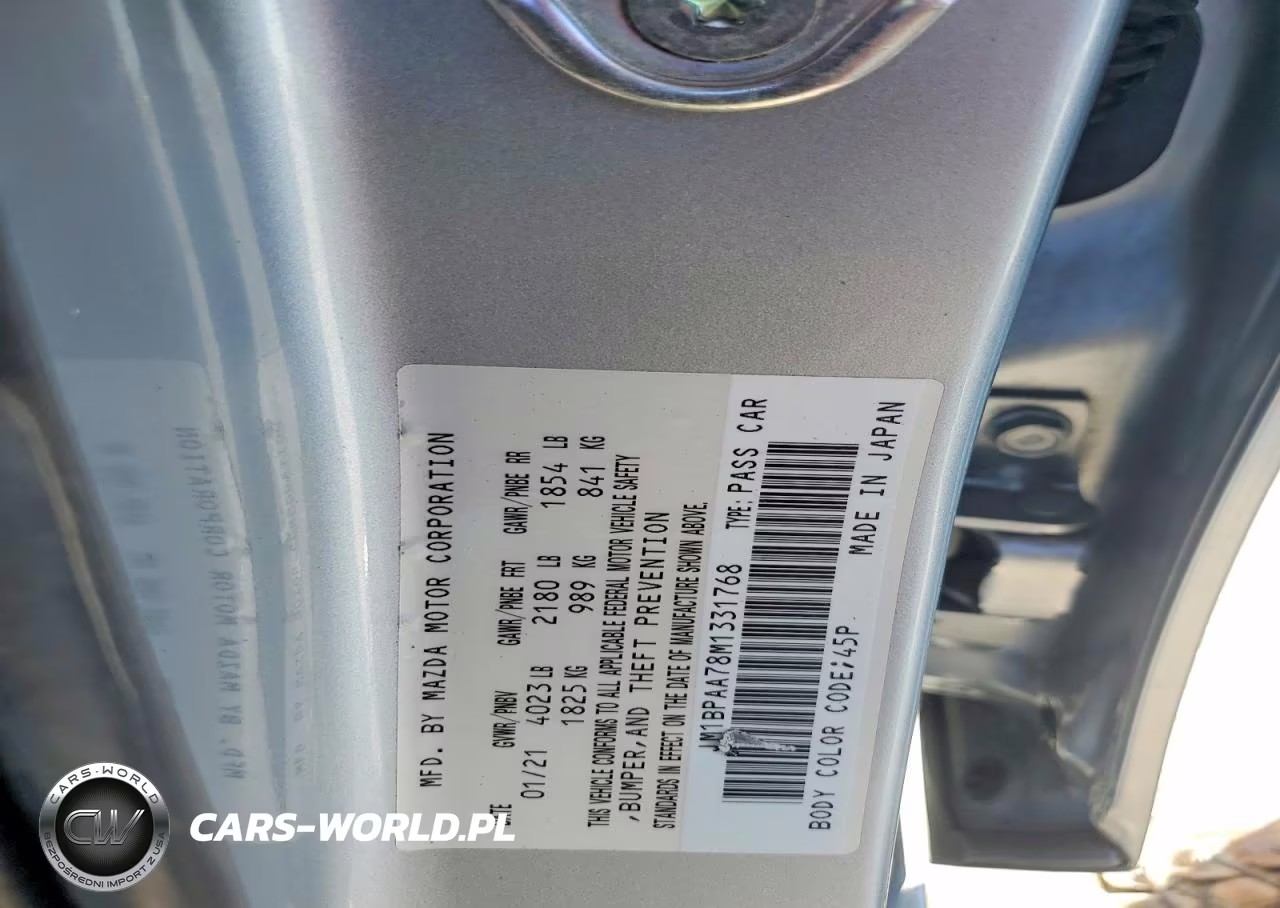 2021 Mazda 3 VIN:JM1BPAA78M1331768 - 12