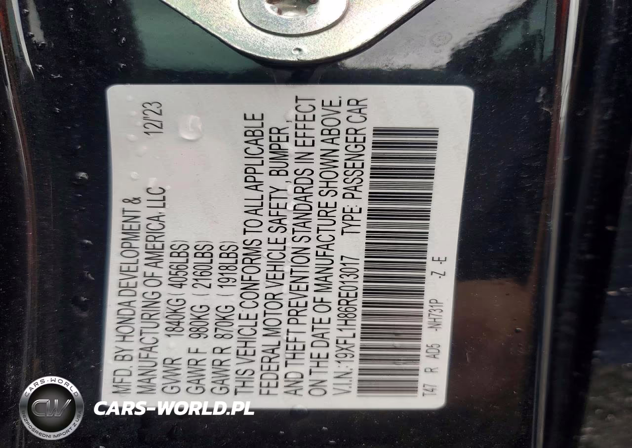 2024 Honda Civic Sport Touring VIN:19XFL1H86RE013017 - 13