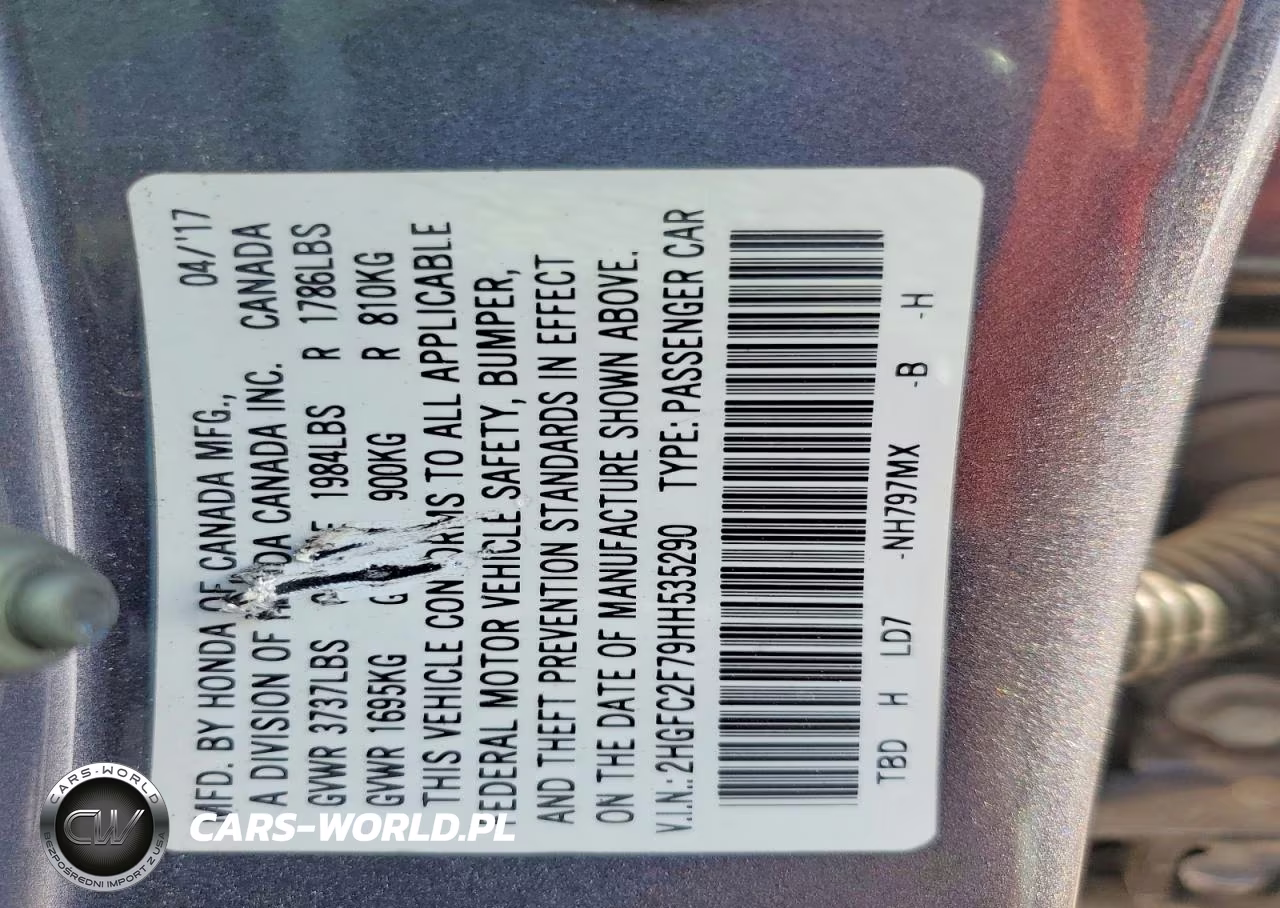 2017 Honda Civic Ex VIN:2HGFC2F79HH535290 - 12