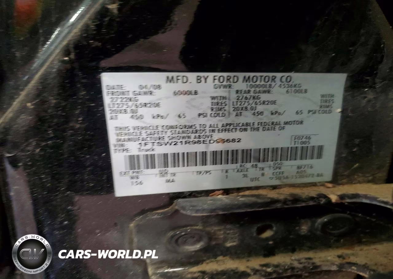 2008 Ford F250 Super Duty VIN:1FTSW21R98ED95682 - 13