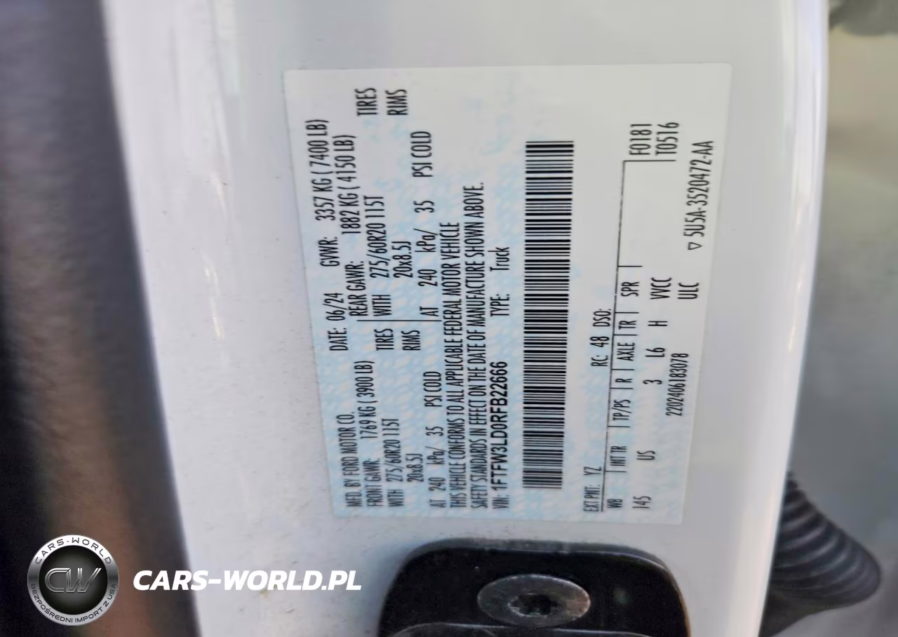 2024 Ford F150 Xlt VIN:1FTFW3LD0RFB22666 - 12