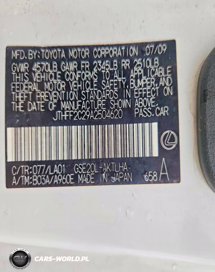 2010 Lexus Is 250C Base VIN:JTHFF2C29A2504620 - 12