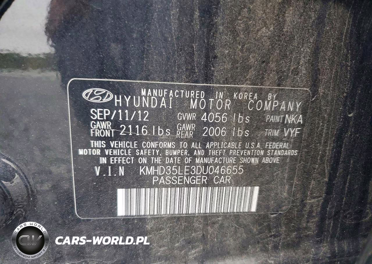 2013 Hyundai Elantra Gt Base VIN:KMHD35LE3DU046655 - 12