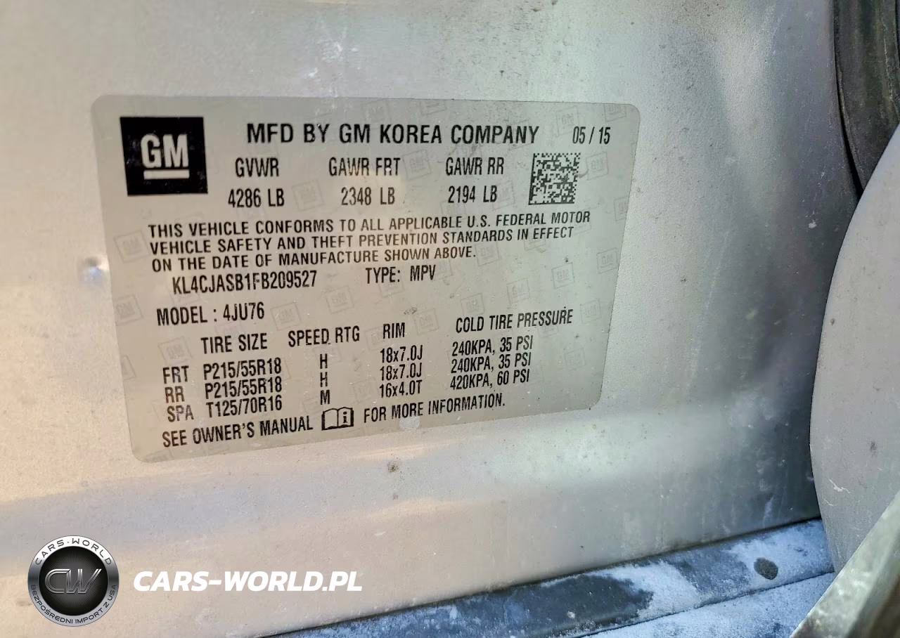 2015 Buick Encore VIN:KL4CJASB1FB209527 - 13