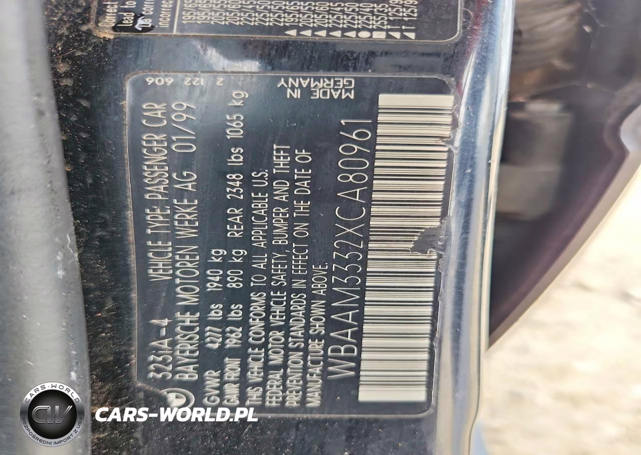 1999 BMW 323 I Automatic VIN:WBAAM3332XCA80961 - 13