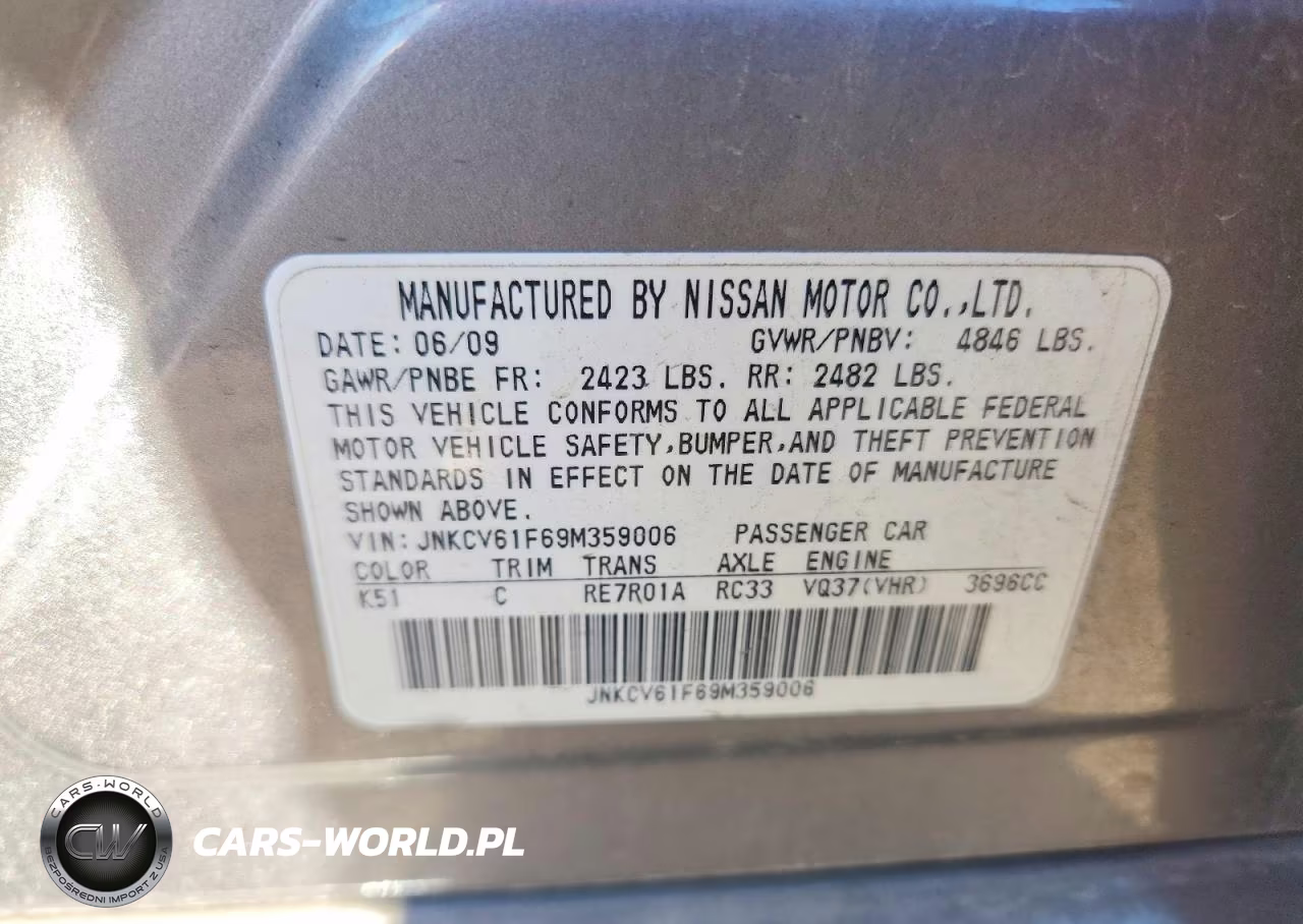 2009 Infiniti G37 Sedan X VIN:JNKCV61F69M359006 - 12