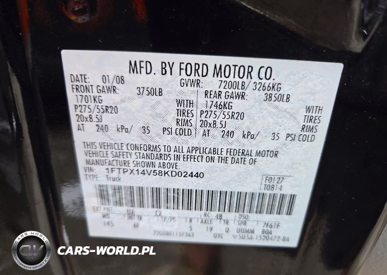 2008 Ford F150 VIN:1FTPX14V58KD02440 - 12