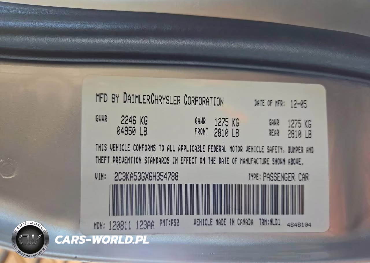 2006 Chrysler 300 Touring VIN:2C3KA53GX6H354788 - 12