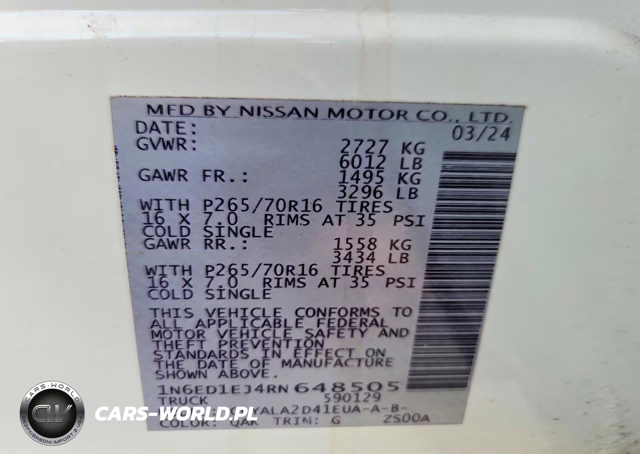 2024 Nissan Frontier S VIN:1N6ED1EJ4RN648505 - 12