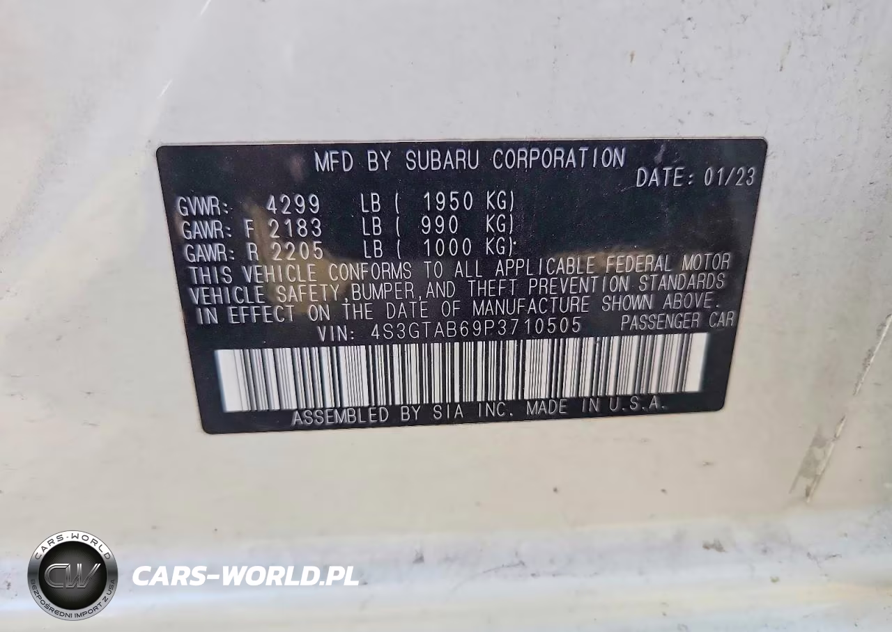 2023 Subaru Impreza VIN:4S3GTAB69P3710505 - 12