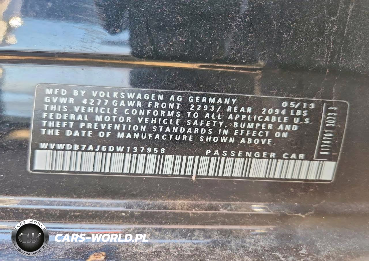 2013 Volkswagen Golf VIN:WVWDB7AJ6DW137958 - 12