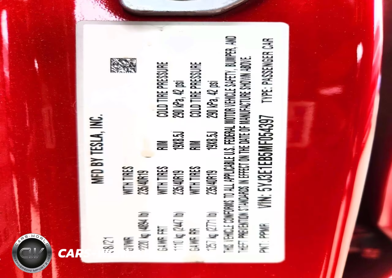 2021 Tesla Model 3 VIN:5YJ3E1EB5MF054397 - 12