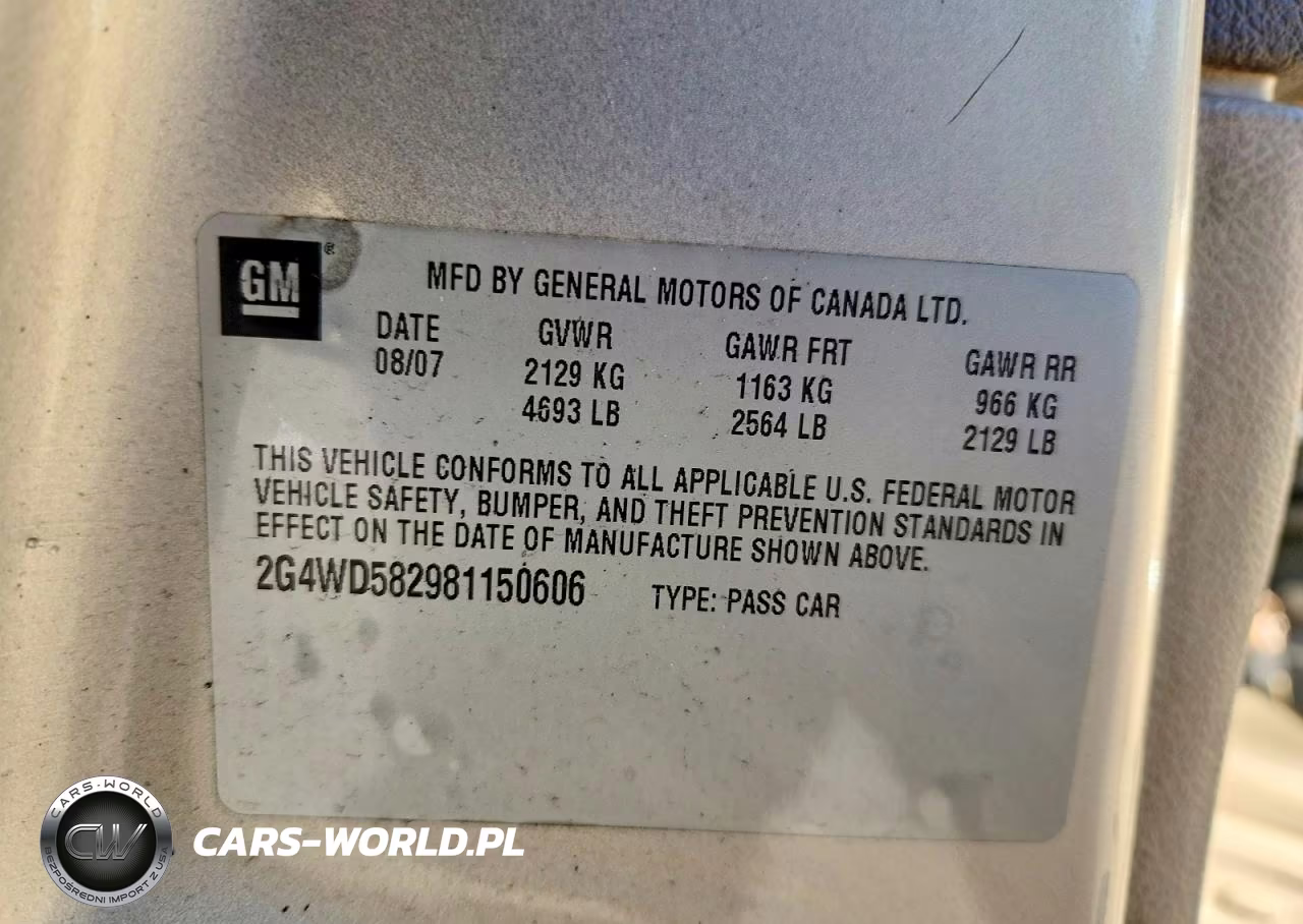 2008 Buick Lacrosse Cxl VIN:2G4WD582981150606 - 12