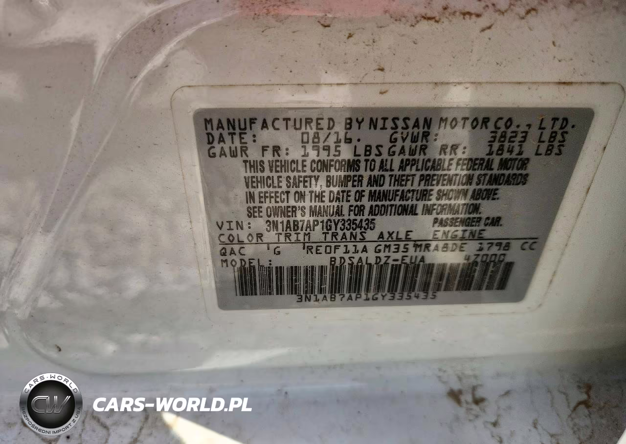2016 Nissan Sentra Sv VIN:3N1AB7AP1GY335435 - 12