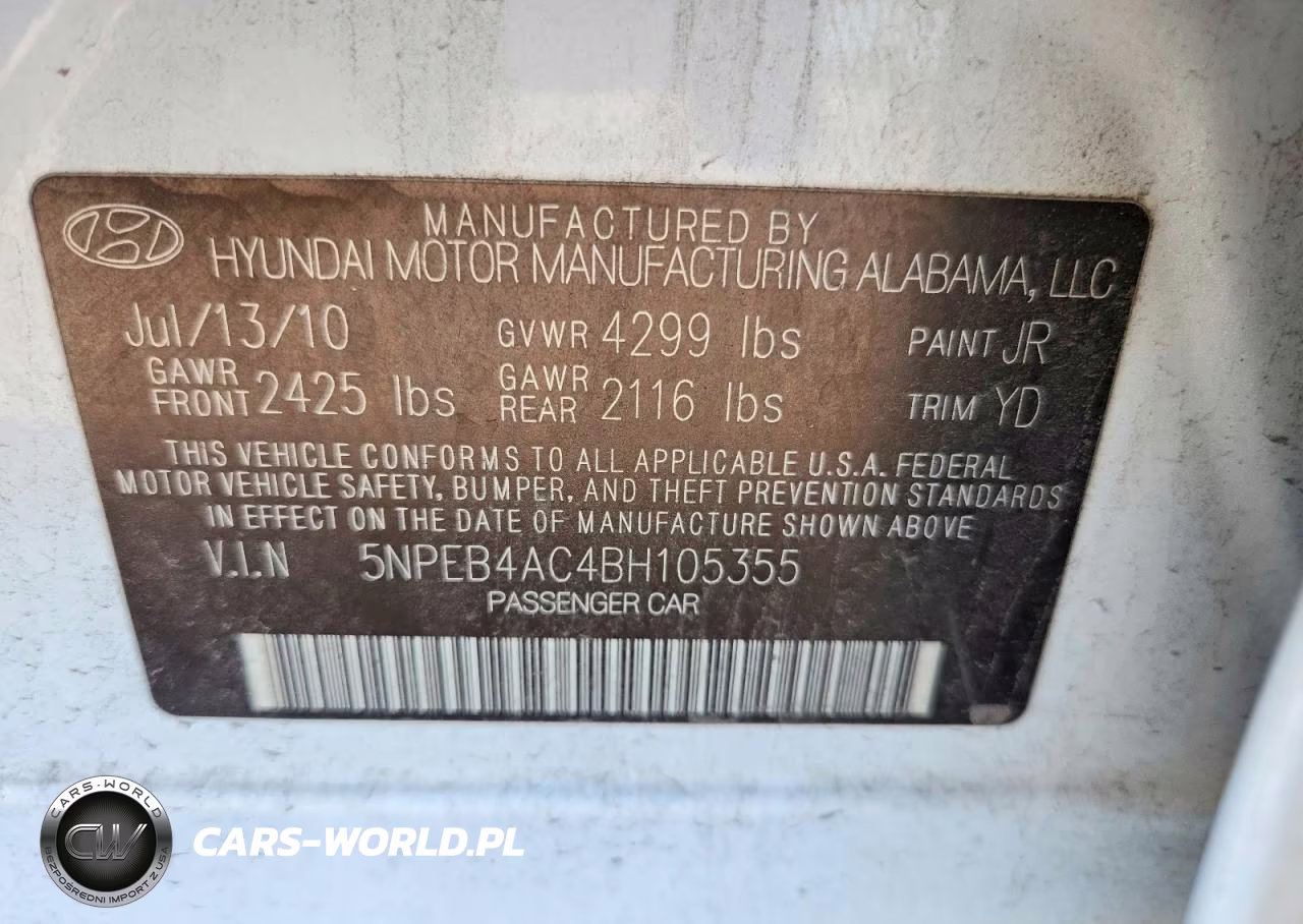 2011 Hyundai Sonata Gls VIN:5NPEB4AC4BH105355 - 13