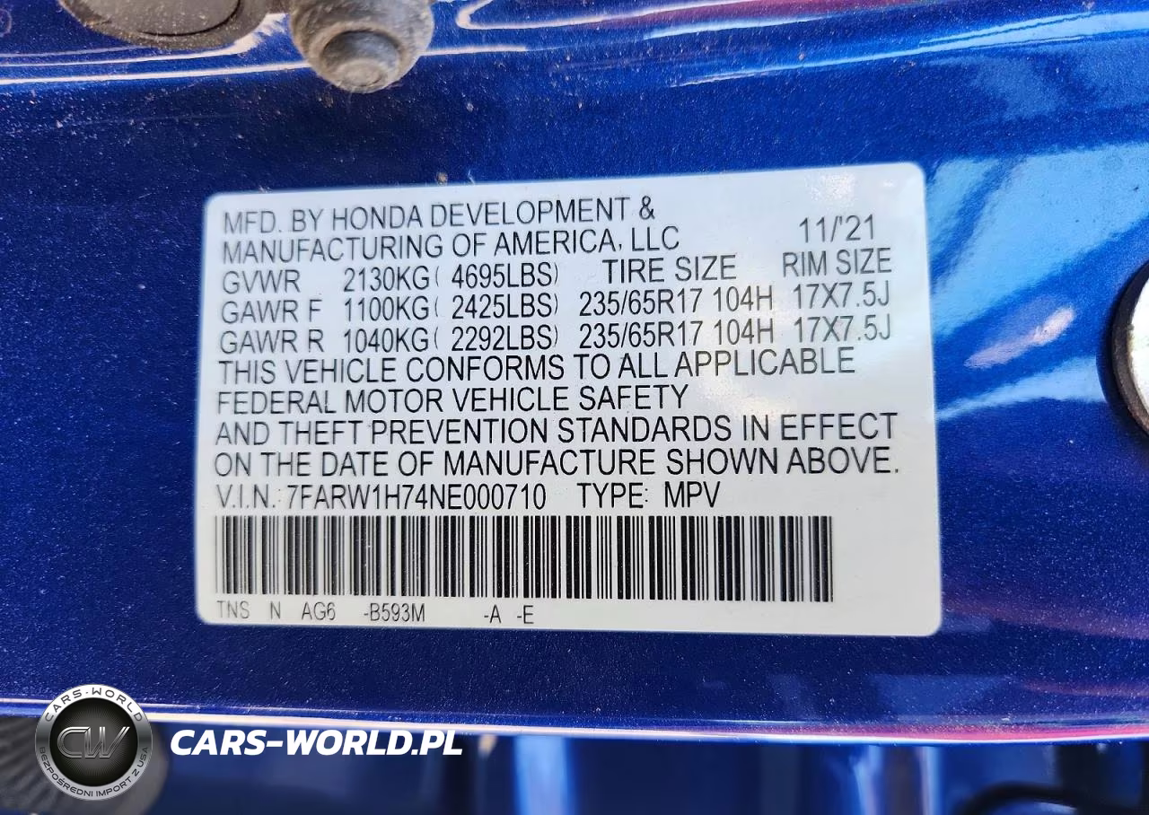 2022 Honda Cr-V Se VIN:7FARW1H74NE000710 - 13