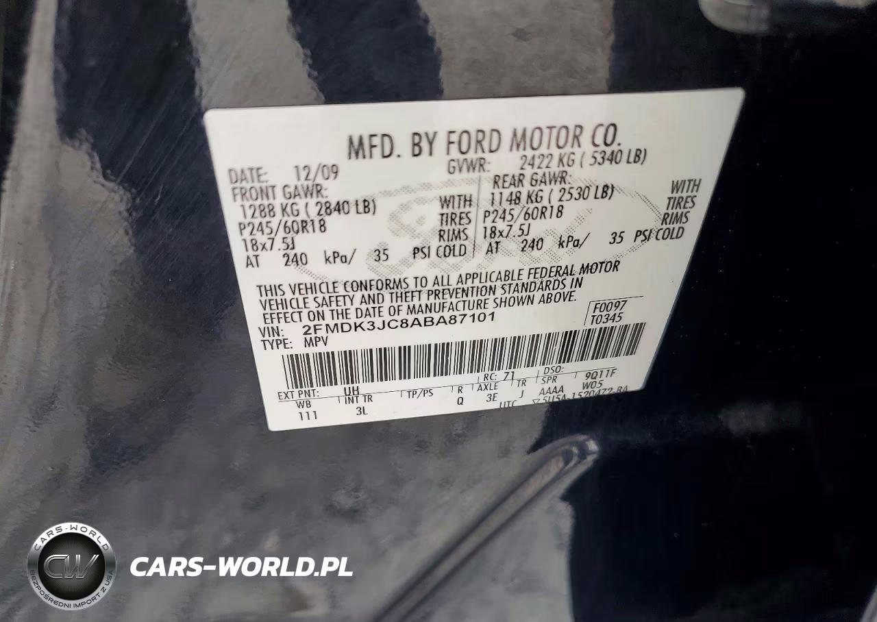 2010 Ford Edge Sel VIN:2FMDK3JC8ABA87101 - 13