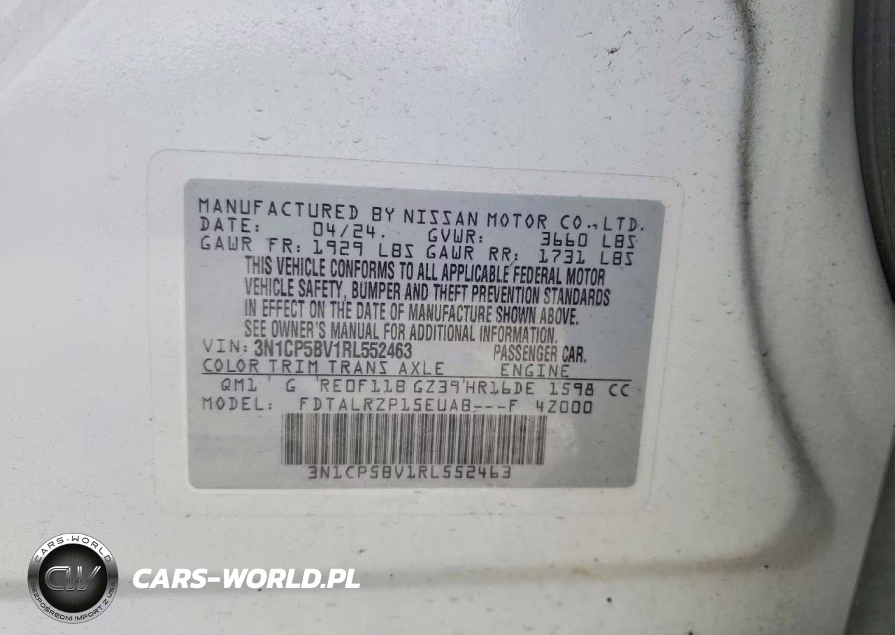 2024 Nissan Kicks S VIN:3N1CP5BV1RL552463 - 13