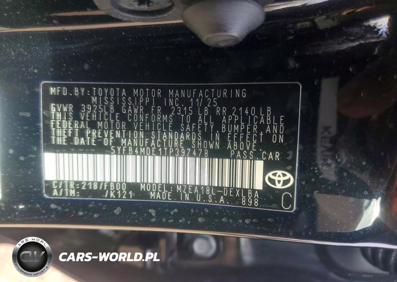 2026 Toyota Corolla Le VIN:5YFB4MDE1TP397478 - 12