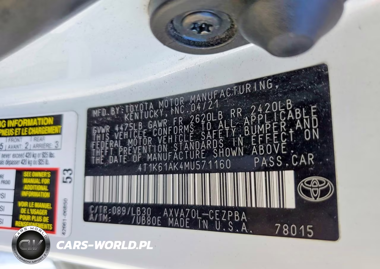 2021 Toyota Camry Xse VIN:4T1K61AK4MU571160 - 12