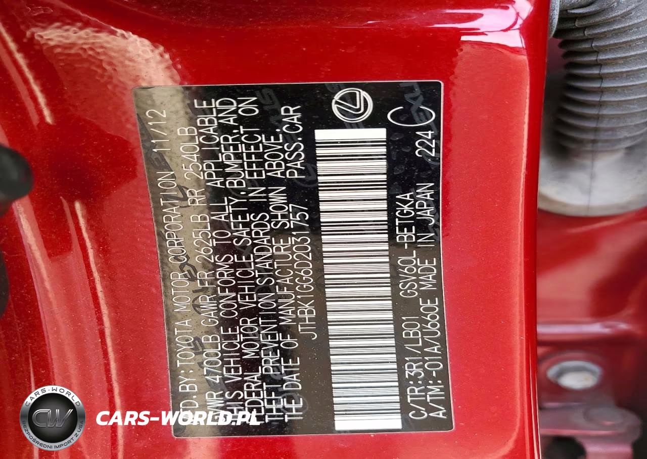 2013 Lexus Es 350 VIN:JTHBK1GG6D2031757 - 12