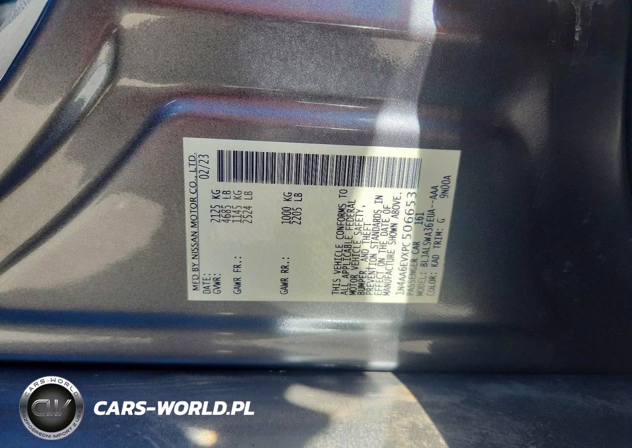 2023 Nissan Maxima Sr VIN:1N4AA6EVXPC506653 - 12