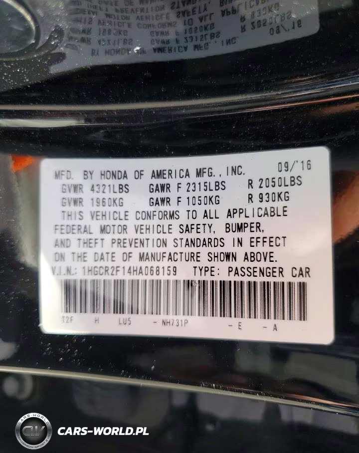 2017 Honda Accord Sport Special Edition VIN:1HGCR2F14HA068159 - 13