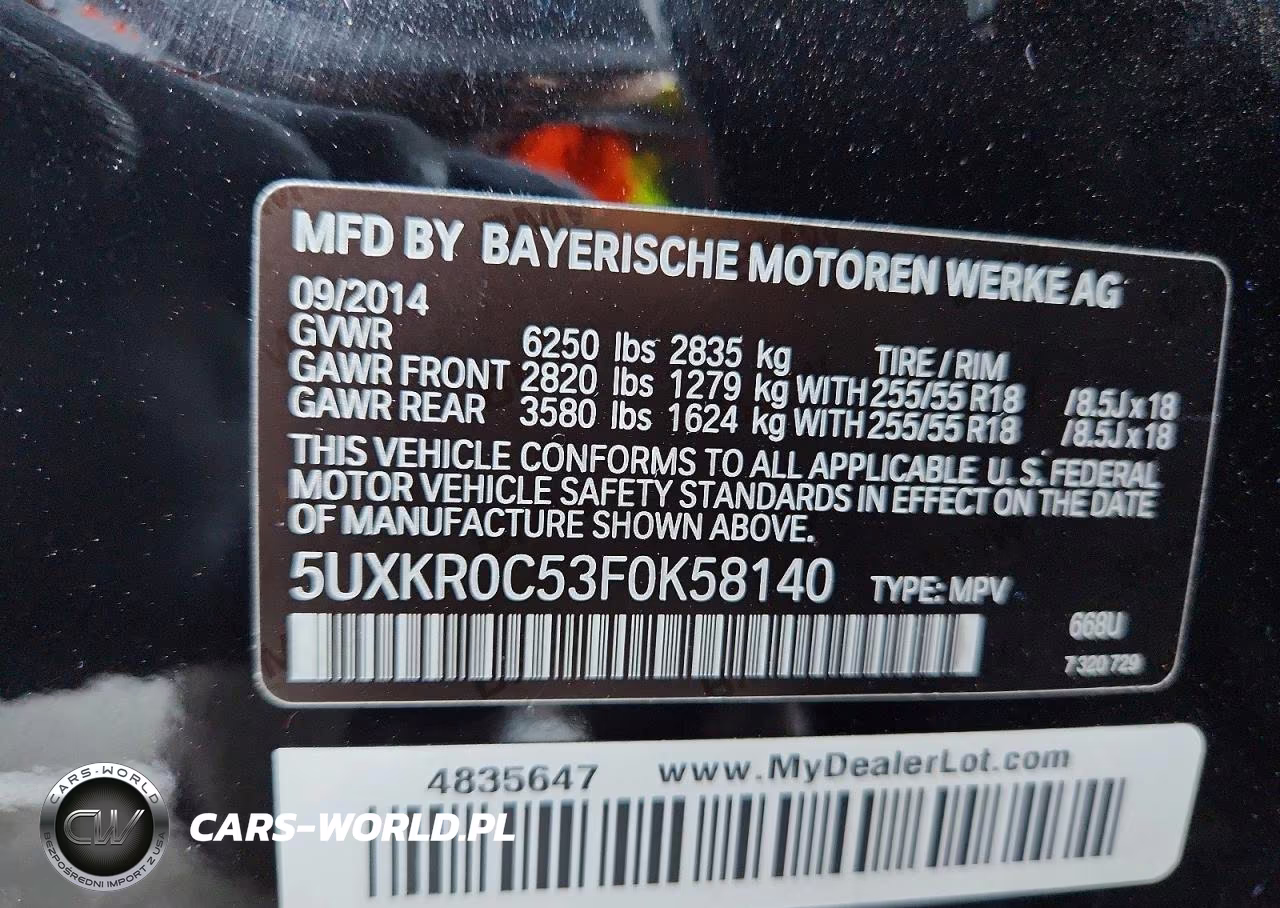 2015 BMW X5 xDrive35I VIN:5UXKR0C53F0K58140 - 13