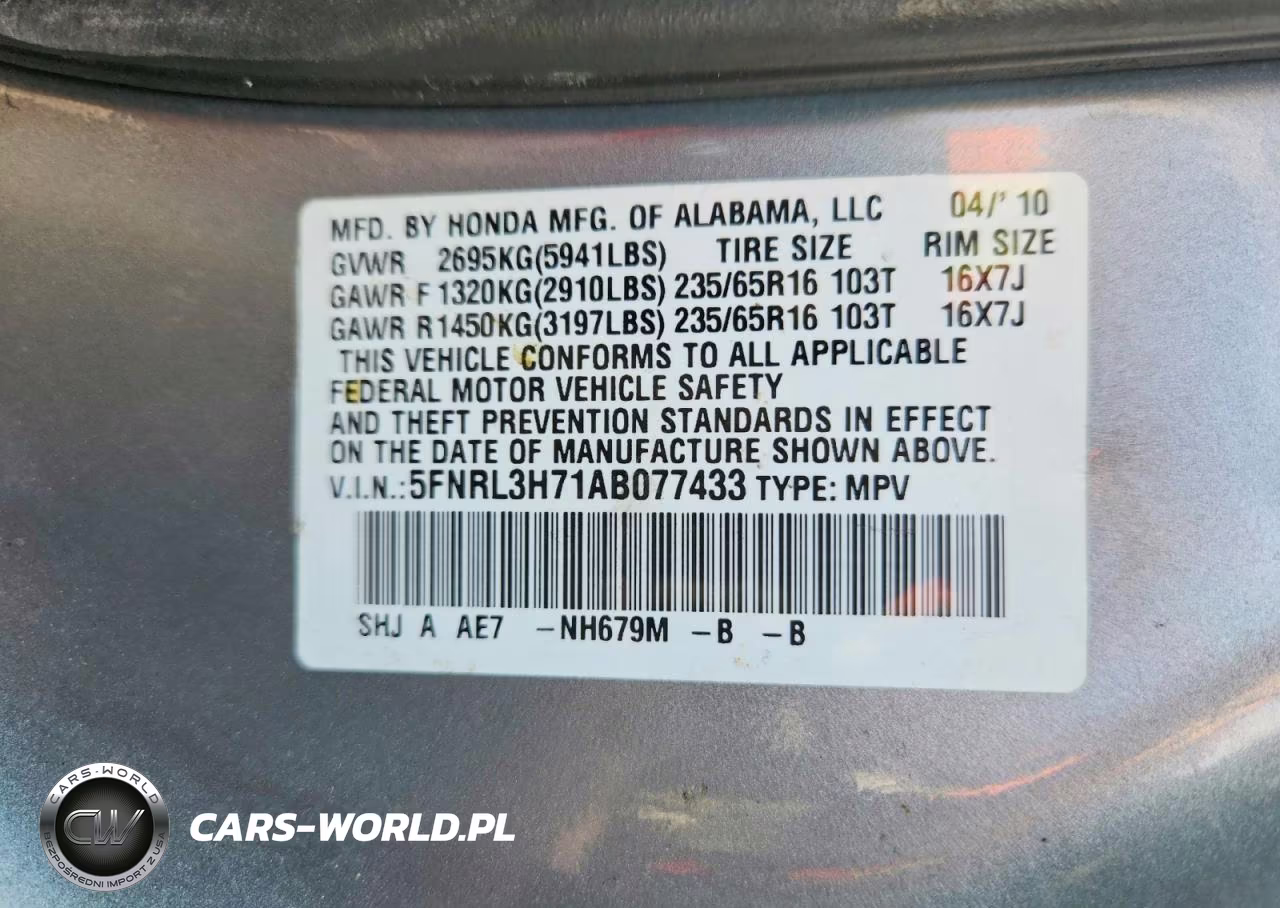 2010 Honda Odyssey Exl VIN:5FNRL3H71AB077433 - 13
