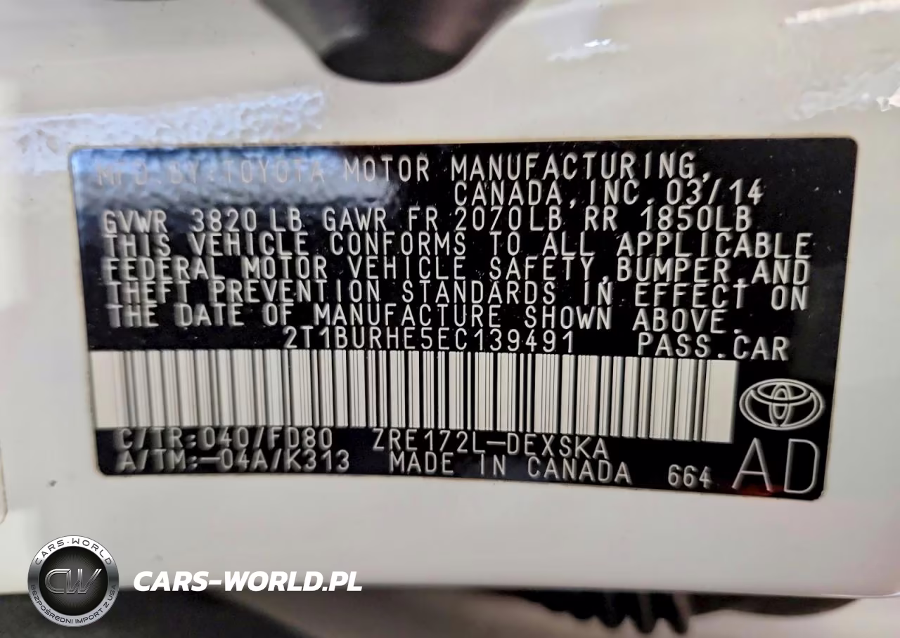 2014 Toyota Corolla S Plus VIN:2T1BURHE5EC139491 - 13