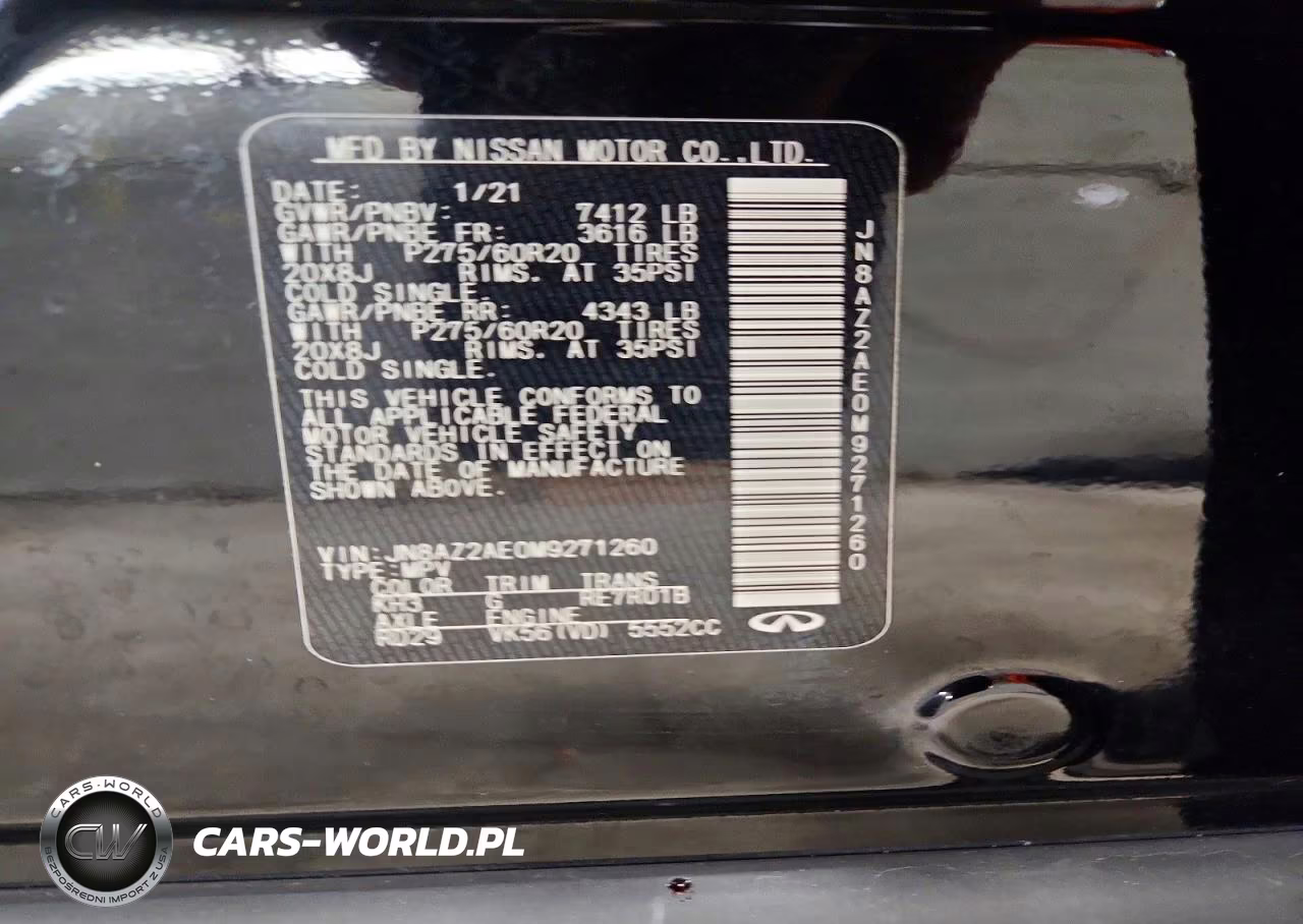 2021 Infiniti Qx80 Luxe VIN:JN8AZ2AE0M9271260 - 14