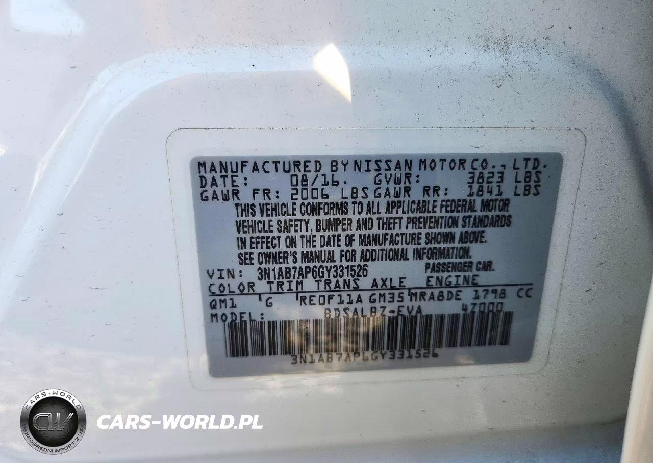 2016 Nissan Sentra S VIN:3N1AB7AP6GY331526 - 13