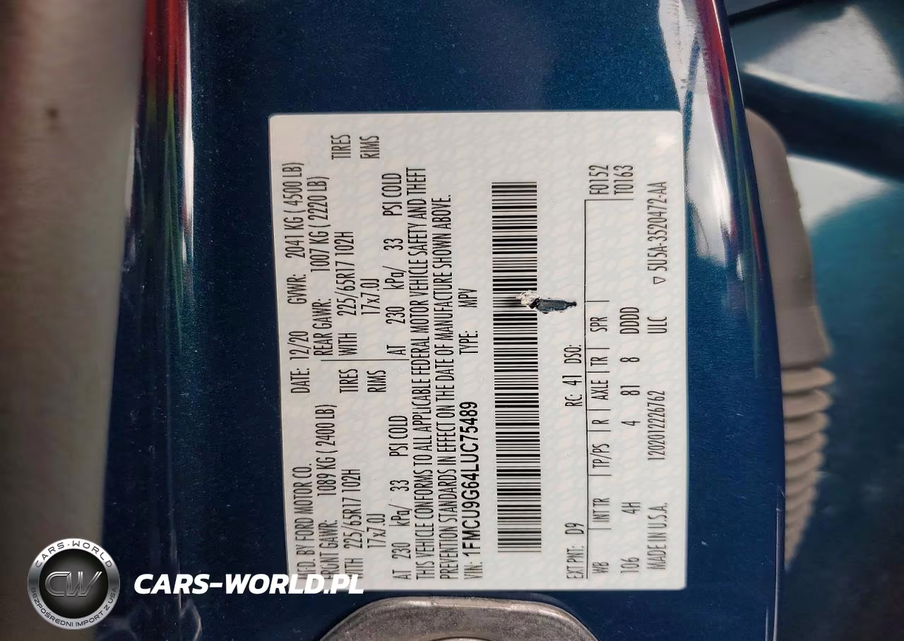 2020 Ford Escape Se VIN:1FMCU9G64LUC75489 - 13