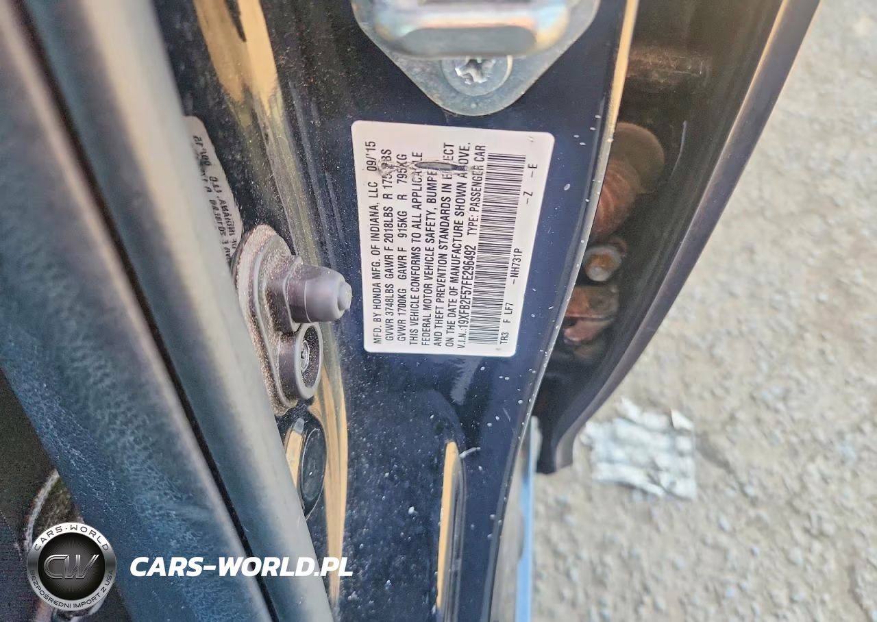 2015 Honda Civic Lx VIN:19XFB2F57FE296492 - 12