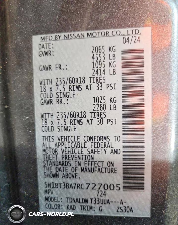 2024 Nissan Rogue Sv VIN:5N1BT3BA7RC727005 - 13