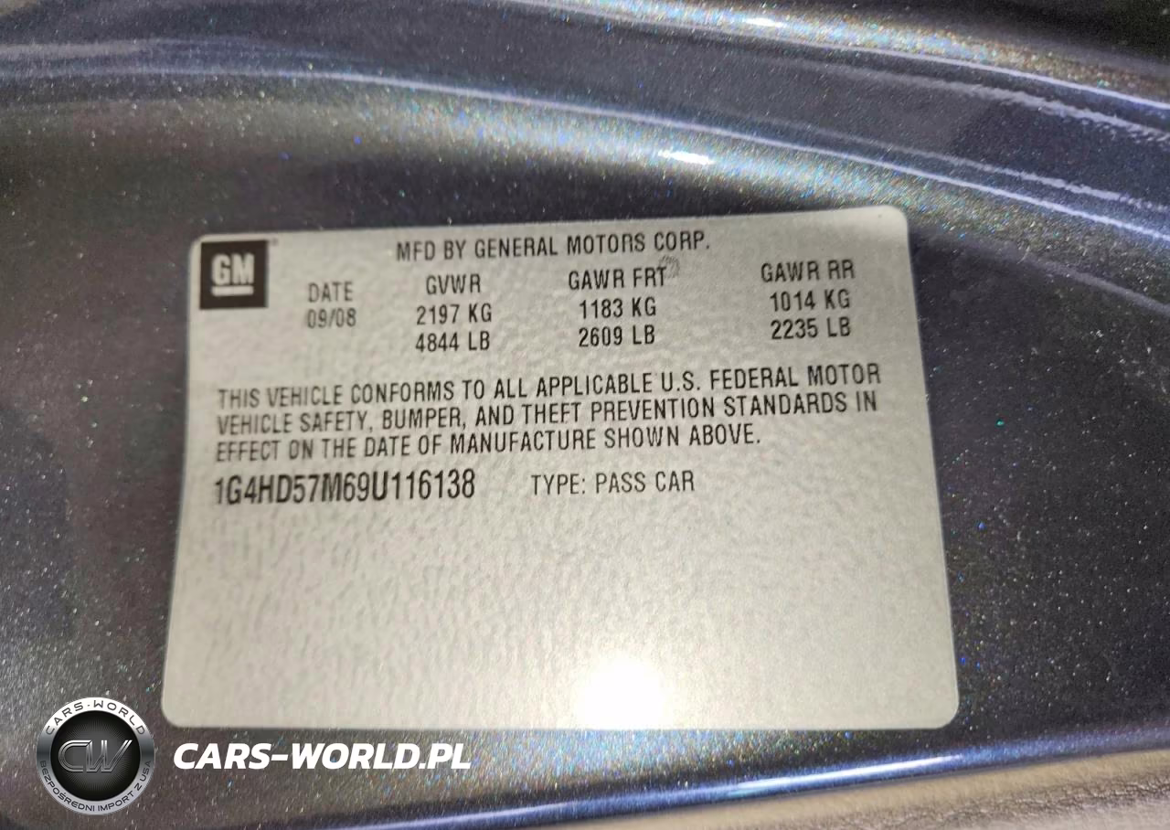 2009 Buick Lucerne Cxl VIN:1G4HD57M69U116138 - 13