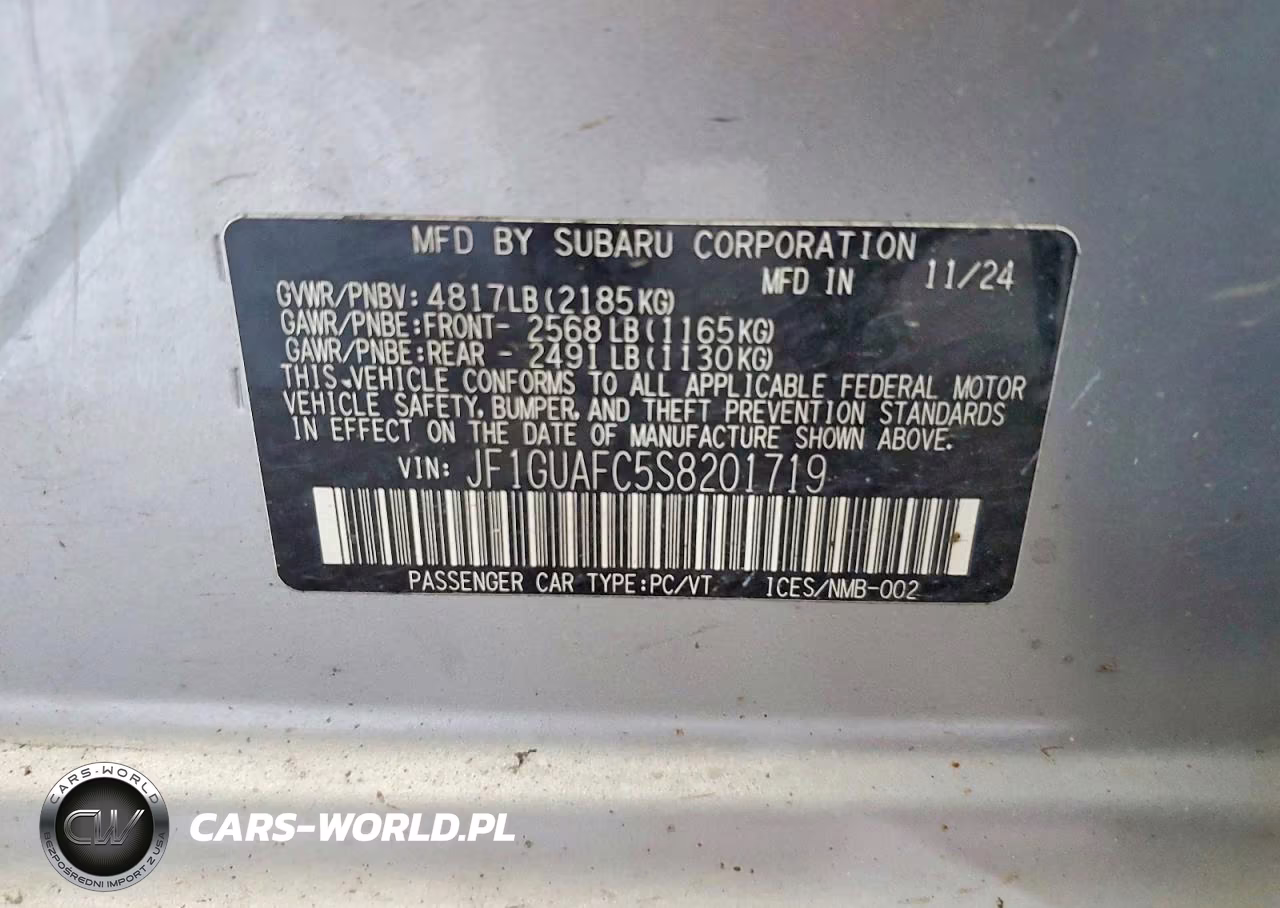 2025 Subaru Impreza Sport VIN:JF1GUAFC5S8201719 - 13