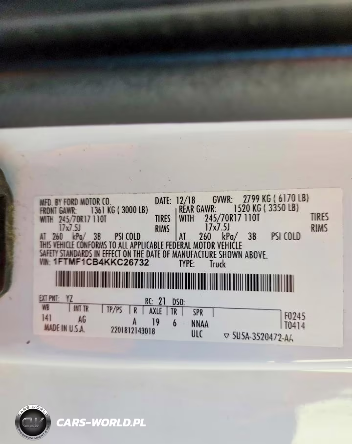 2019 Ford F150 VIN:1FTMF1CB4KKC26732 - 12