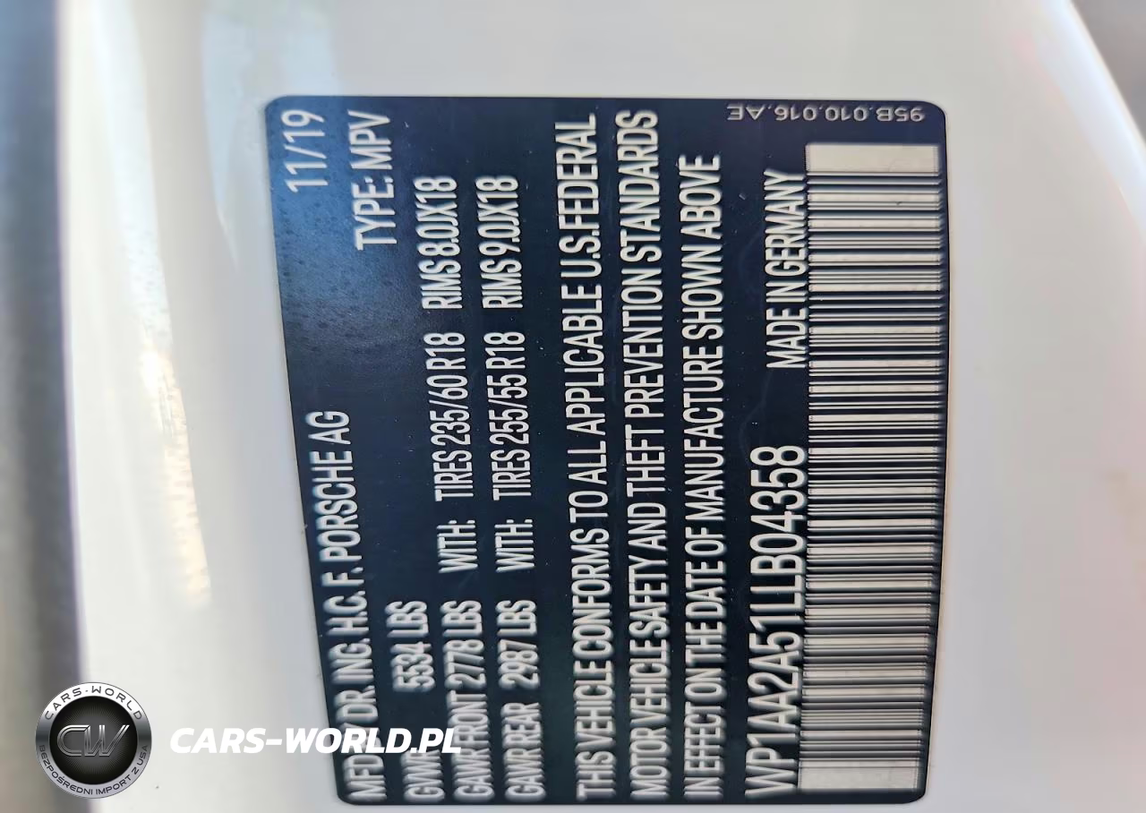 2020 Porsche Macan VIN:WP1AA2A51LLB04358 - 14