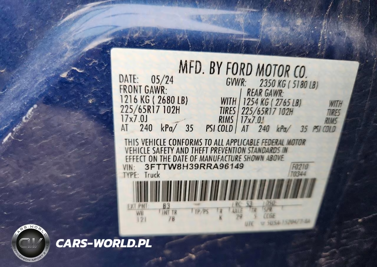 2024 Ford Maverick Xlt VIN:3FTTW8H39RRA96149 - 12