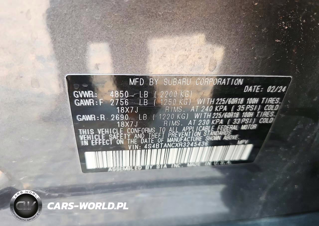 2024 Subaru Outback Limited VIN:4S4BTANCXR3245436 - 12