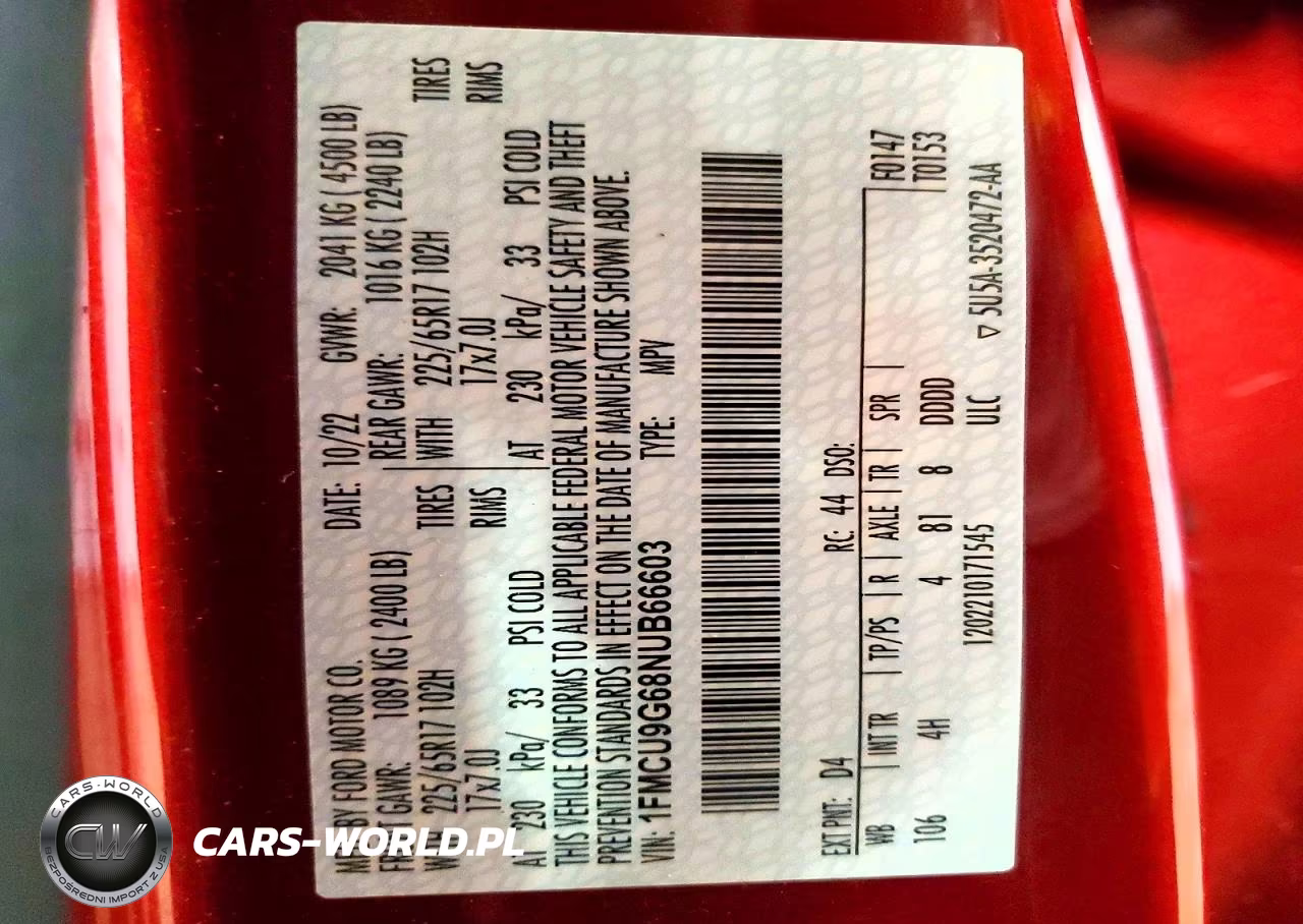 2022 Ford Escape Se VIN:1FMCU9G68NUB66603 - 14
