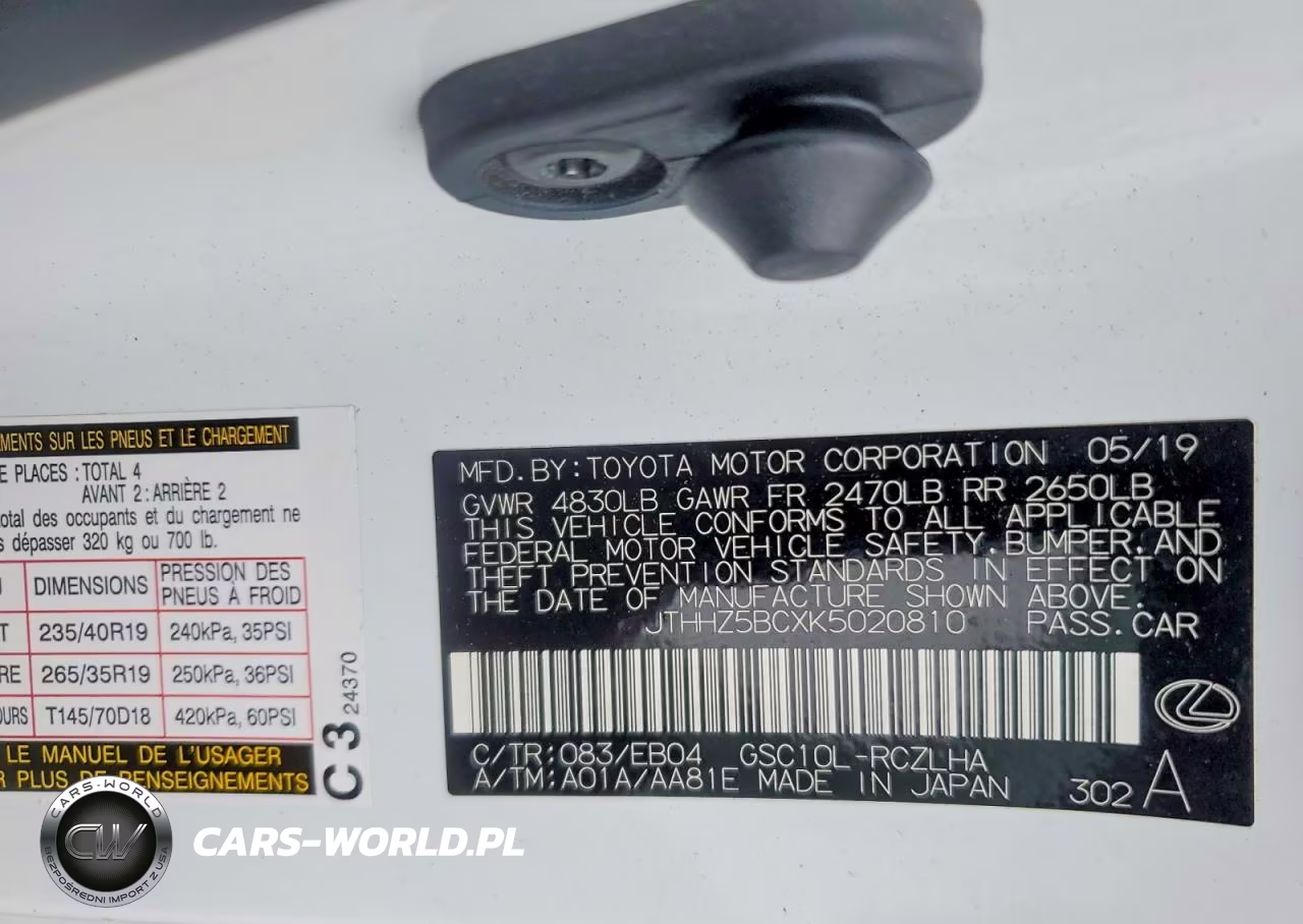 2019 Lexus Rc 350 VIN:JTHHZ5BCXK5020810 - 13
