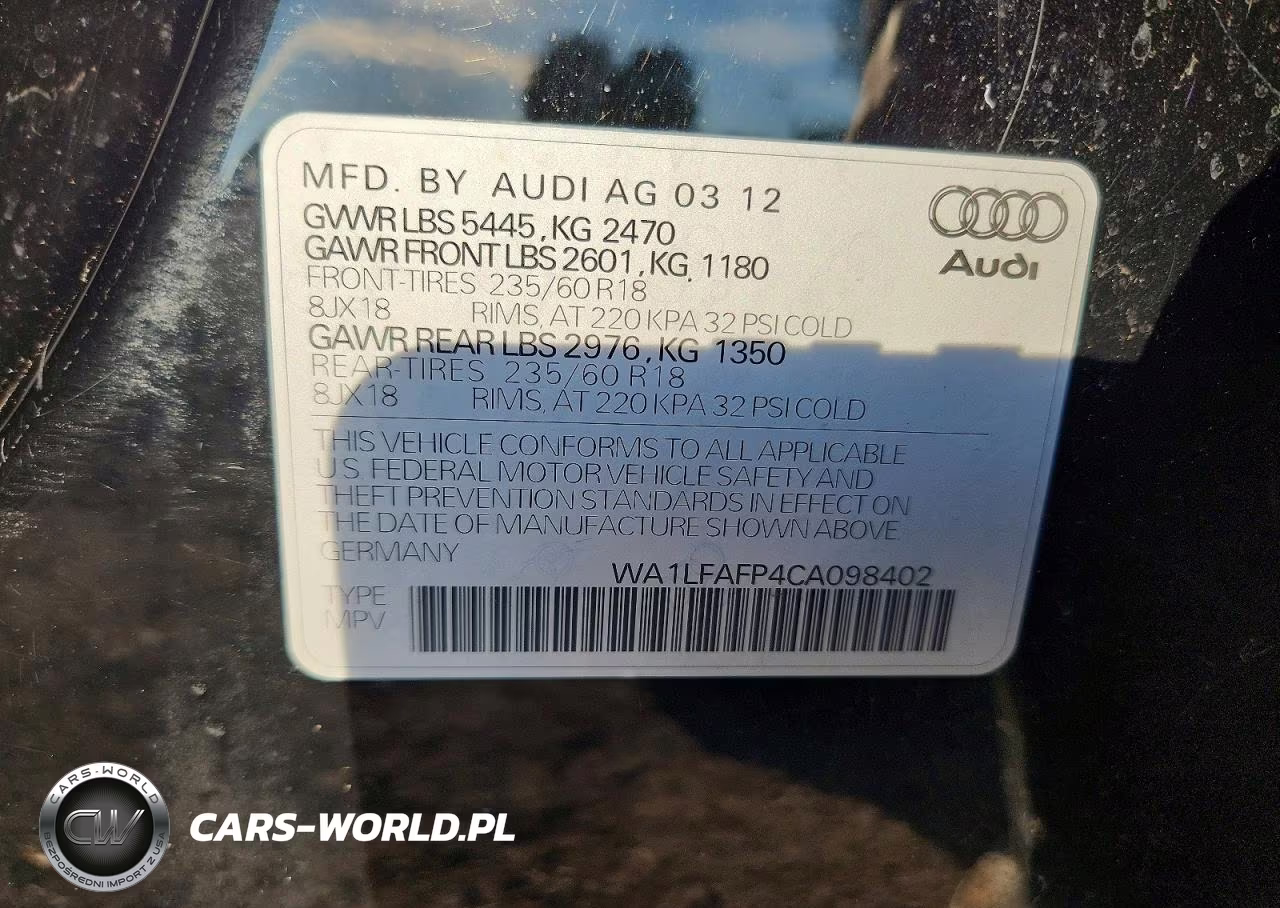 2012 Audi Q5 Premium Plus VIN:WA1LFAFP4CA098402 - 13