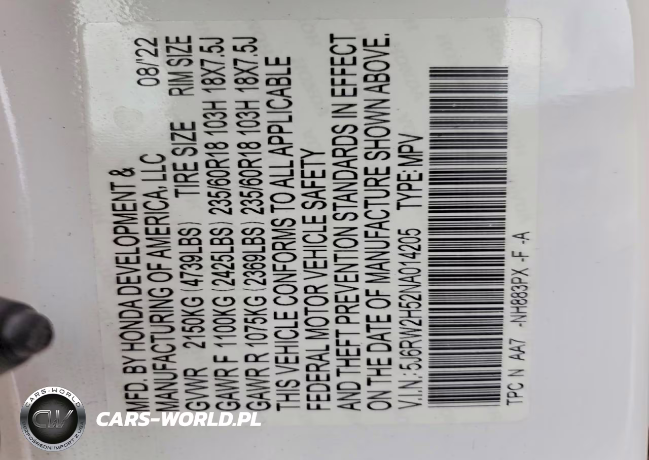 2022 Honda Cr-V Ex VIN:5J6RW2H52NA014205 - 13